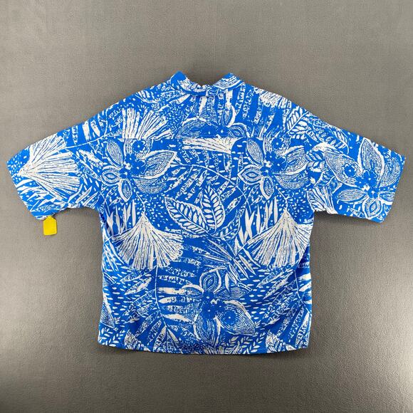 Vtg NOS 80s 90s Two Potato Resort Wear Button Down Shirt + Shorts Set S Blue - Picture 3 of 9